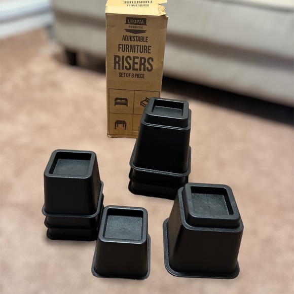 DORMS?? NEW Utopia Bedding Adjustable Bed Risers - Elevation Hts 3", 5" or 8" - Picture 6 of 11